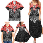 Personalized St. George Illawarra Dragons Family Matching Summer Maxi Dress and Hawaiian Shirt Polynesian Tribal Pattern Style