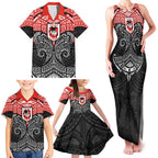 Personalized St. George Illawarra Dragons Family Matching Tank Maxi Dress and Hawaiian Shirt Polynesian Tribal Pattern Style