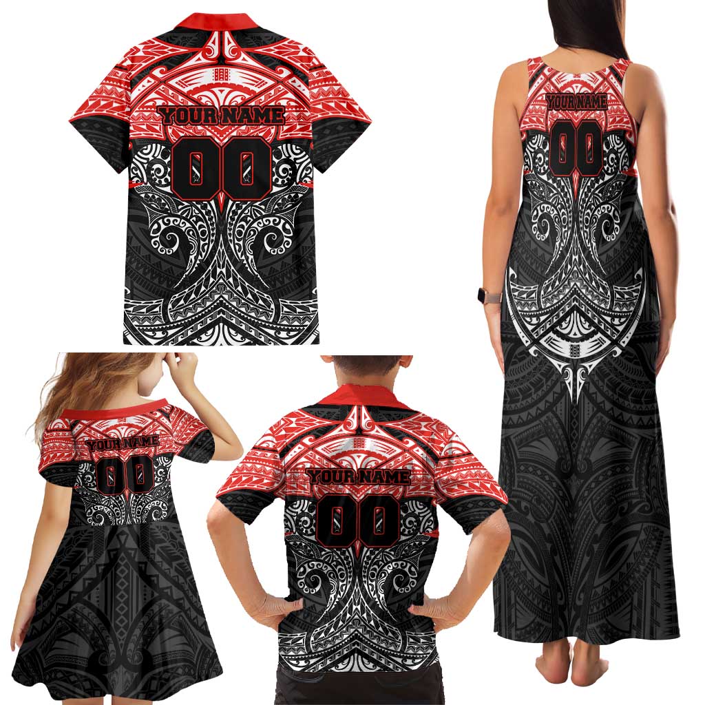 Personalized St. George Illawarra Dragons Family Matching Tank Maxi Dress and Hawaiian Shirt Polynesian Tribal Pattern Style