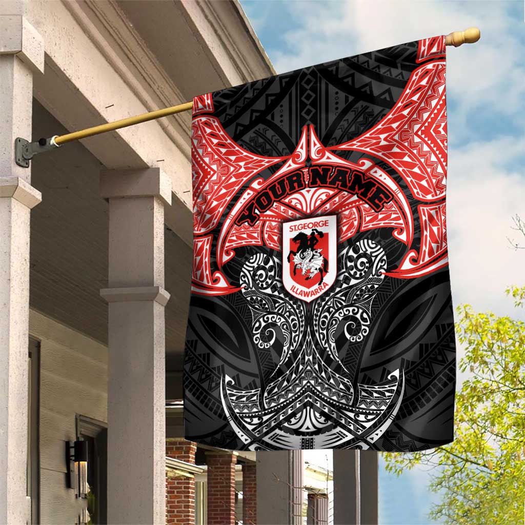 Personalized St. George Illawarra Dragons Garden Flag Polynesian Tribal Pattern Style