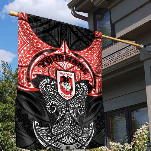 Personalized St. George Illawarra Dragons Garden Flag Polynesian Tribal Pattern Style