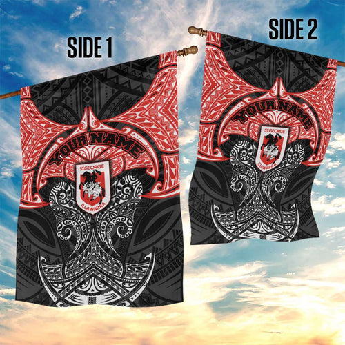 Personalized St. George Illawarra Dragons Garden Flag Polynesian Tribal Pattern Style