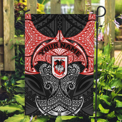 Personalized St. George Illawarra Dragons Garden Flag Polynesian Tribal Pattern Style