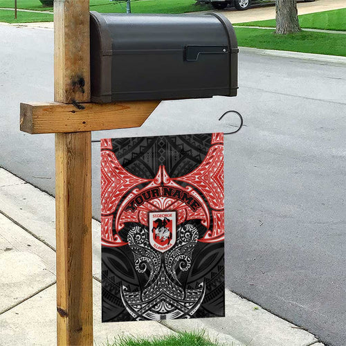 Personalized St. George Illawarra Dragons Garden Flag Polynesian Tribal Pattern Style