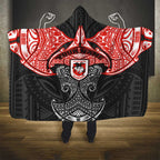 Personalized St. George Illawarra Dragons Hooded Blanket Polynesian Tribal Pattern Style