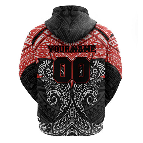 Personalized St. George Illawarra Dragons Hoodie Polynesian Tribal Pattern Style