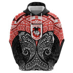 Personalized St. George Illawarra Dragons Hoodie Polynesian Tribal Pattern Style