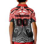 Personalized St. George Illawarra Dragons Kid Polo Shirt Polynesian Tribal Pattern Style