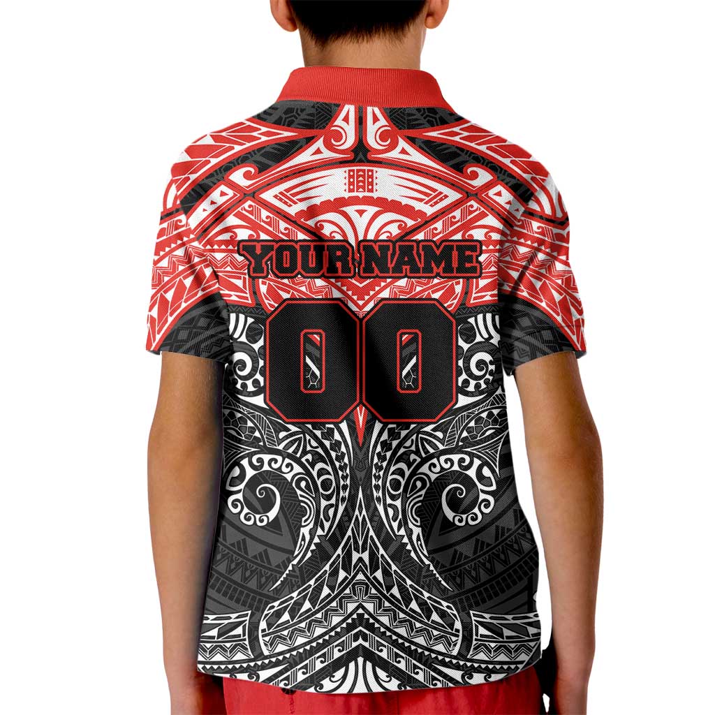 Personalized St. George Illawarra Dragons Kid Polo Shirt Polynesian Tribal Pattern Style