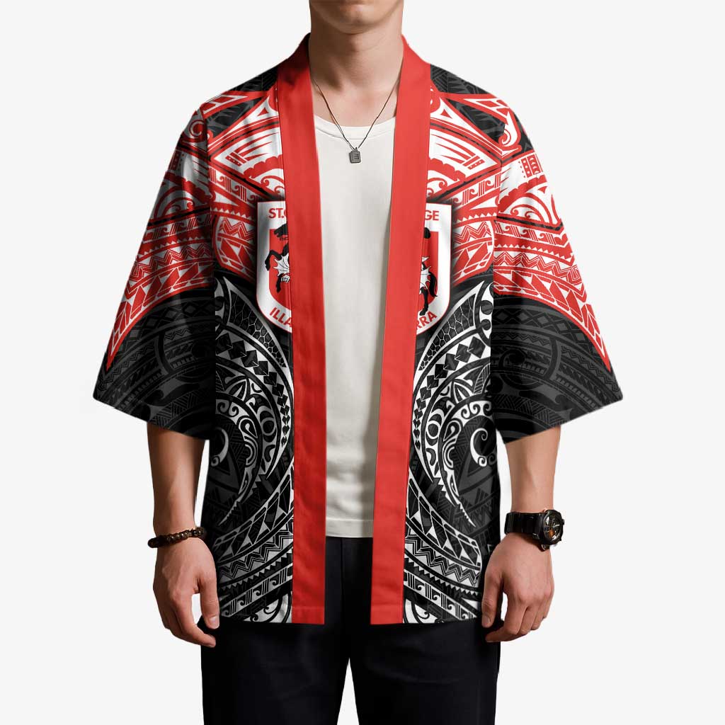 Personalized St. George Illawarra Dragons Kimono Polynesian Tribal Pattern Style