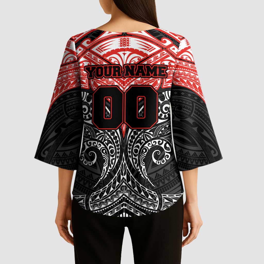 Personalized St. George Illawarra Dragons Kimono Sleeve Blouse Polynesian Tribal Pattern Style