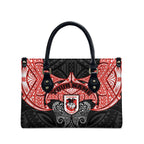 Personalized St. George Illawarra Dragons Leather Bag Polynesian Tribal Pattern Style