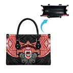 Personalized St. George Illawarra Dragons Leather Bag Polynesian Tribal Pattern Style