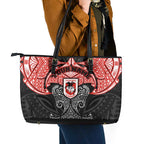 Personalized St. George Illawarra Dragons Leather Tote Bag Polynesian Tribal Pattern Style