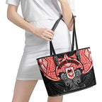 Personalized St. George Illawarra Dragons Leather Tote Bag Polynesian Tribal Pattern Style