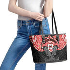 Personalized St. George Illawarra Dragons Leather Tote Bag Polynesian Tribal Pattern Style