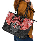 Personalized St. George Illawarra Dragons Leather Tote Bag Polynesian Tribal Pattern Style