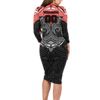 Personalized St. George Illawarra Dragons Long Sleeve Bodycon Dress Polynesian Tribal Pattern Style