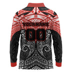 Personalized St. George Illawarra Dragons Long Sleeve Polo Shirt Polynesian Tribal Pattern Style