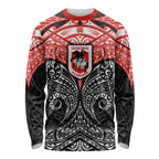 Personalized St. George Illawarra Dragons Long Sleeve Shirt Polynesian Tribal Pattern Style