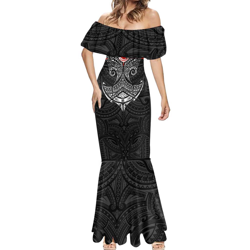 Personalized St. George Illawarra Dragons Mermaid Dress Polynesian Tribal Pattern Style