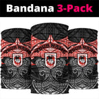 Personalized St. George Illawarra Dragons Neck Gaiter Polynesian Tribal Pattern Style