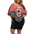 Personalized St. George Illawarra Dragons Off Shoulder Short Dress Polynesian Tribal Pattern Style