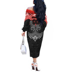 Personalized St. George Illawarra Dragons Off The Shoulder Long Sleeve Dress Polynesian Tribal Pattern Style