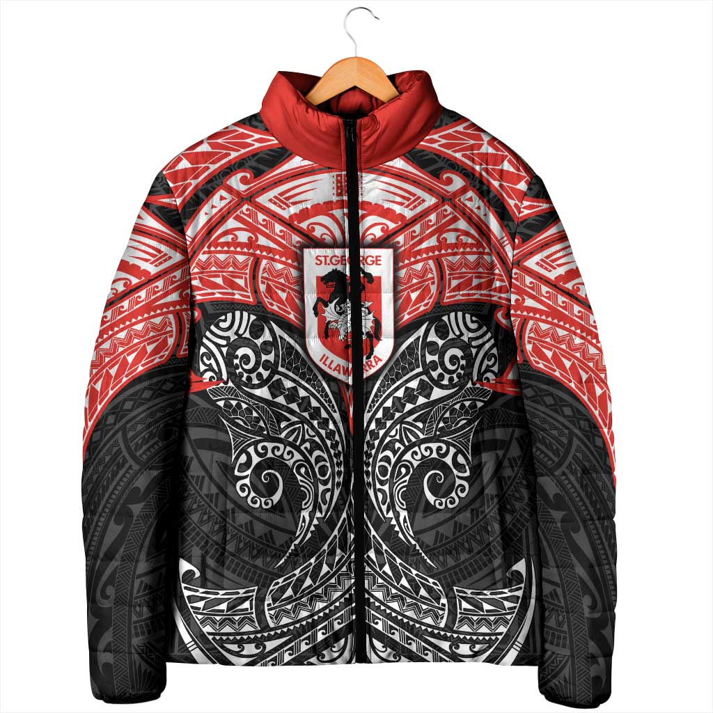 Personalized St. George Illawarra Dragons Padded Jacket Polynesian Tribal Pattern Style
