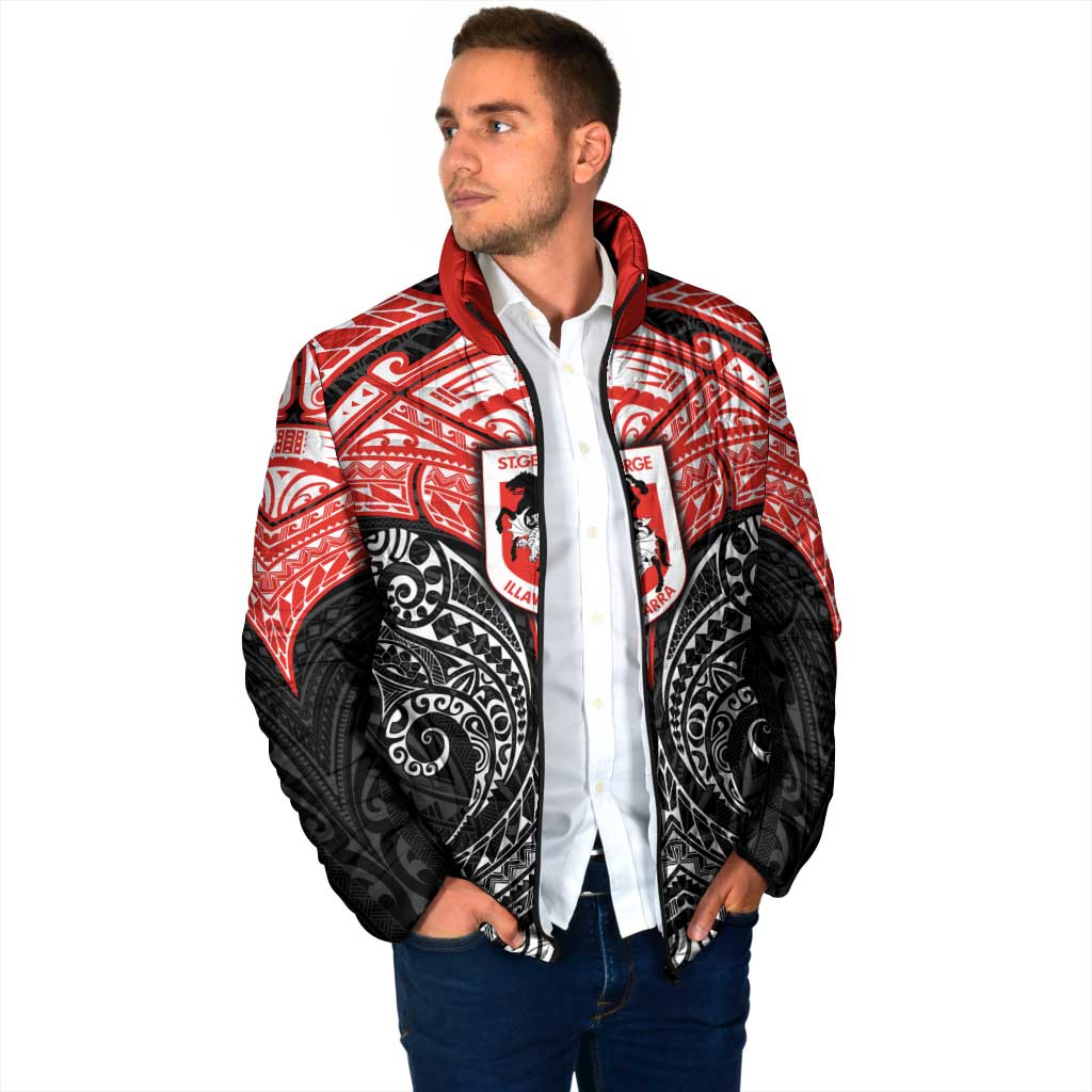Personalized St. George Illawarra Dragons Padded Jacket Polynesian Tribal Pattern Style