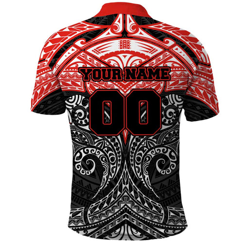 Personalized St. George Illawarra Dragons Polo Shirt Polynesian Tribal Pattern Style