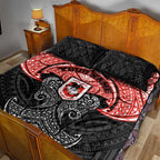 Personalized St. George Illawarra Dragons Quilt Bed Set Polynesian Tribal Pattern Style