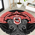 Personalized St. George Illawarra Dragons Round Carpet Polynesian Tribal Pattern Style