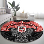 Personalized St. George Illawarra Dragons Round Carpet Polynesian Tribal Pattern Style