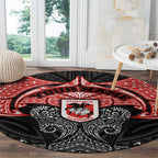 Personalized St. George Illawarra Dragons Round Carpet Polynesian Tribal Pattern Style
