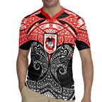 Personalized St. George Illawarra Dragons Rugby Jersey Polynesian Tribal Pattern Style