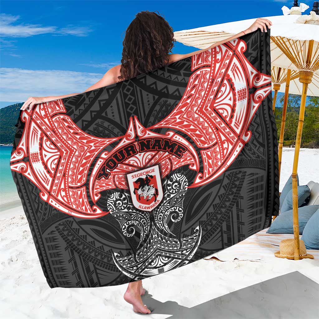 Personalized St. George Illawarra Dragons Sarong Polynesian Tribal Pattern Style