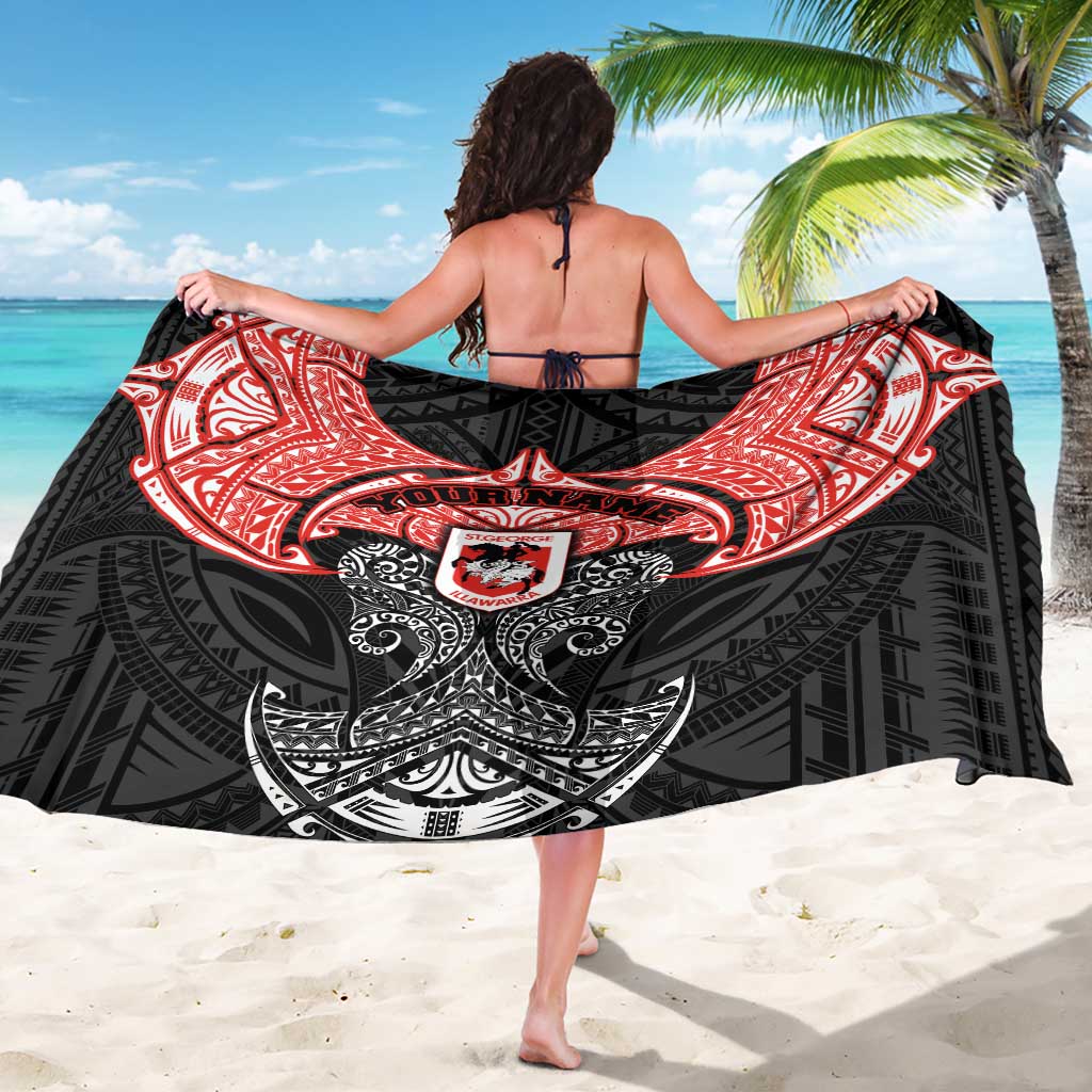 Personalized St. George Illawarra Dragons Sarong Polynesian Tribal Pattern Style