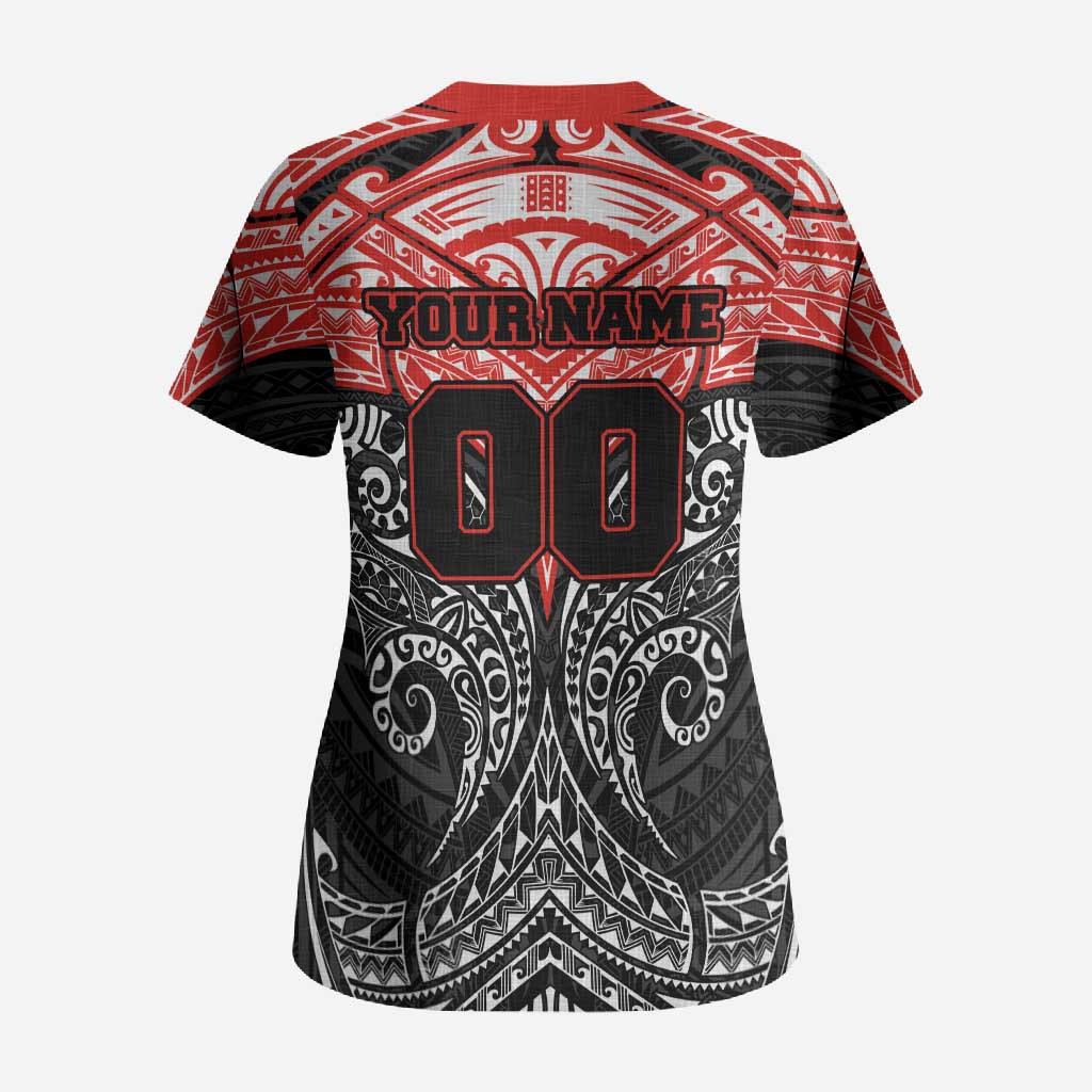 Personalized St. George Illawarra Dragons Scrub Top Polynesian Tribal Pattern Style