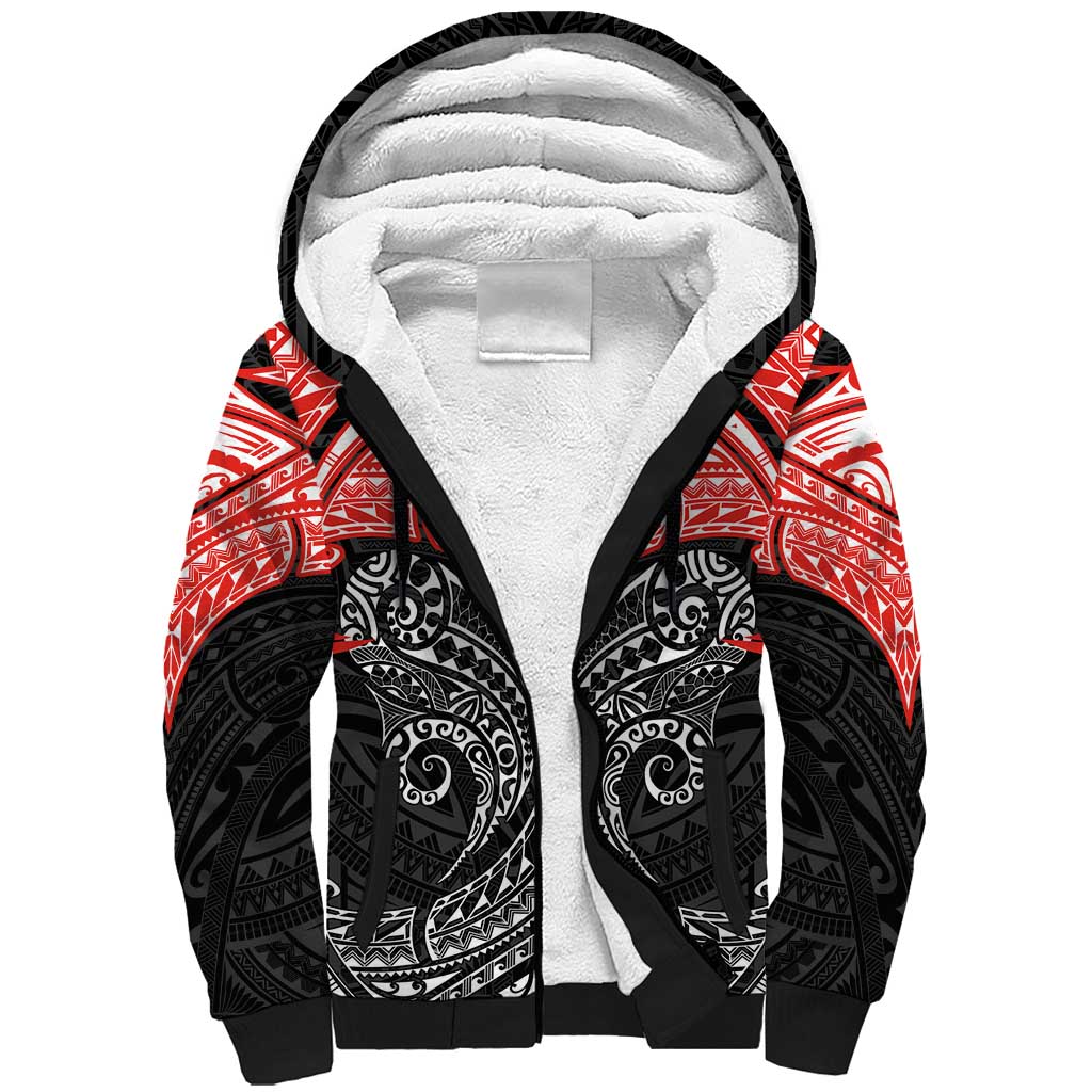 Personalized St. George Illawarra Dragons Sherpa Hoodie Polynesian Tribal Pattern Style