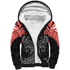 Personalized St. George Illawarra Dragons Sherpa Hoodie Polynesian Tribal Pattern Style