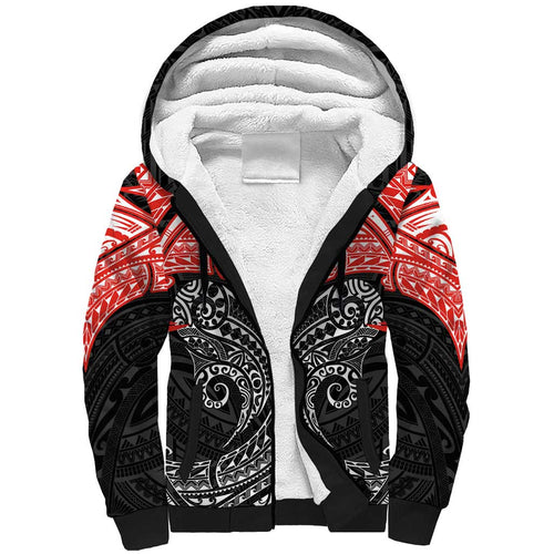 Personalized St. George Illawarra Dragons Sherpa Hoodie Polynesian Tribal Pattern Style