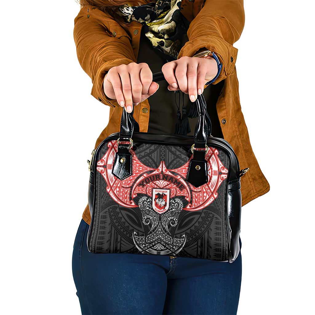 Personalized St. George Illawarra Dragons Shoulder Handbag Polynesian Tribal Pattern Style