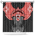 Personalized St. George Illawarra Dragons Shower Curtain Polynesian Tribal Pattern Style