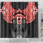 Personalized St. George Illawarra Dragons Shower Curtain Polynesian Tribal Pattern Style