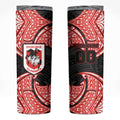 Personalized St. George Illawarra Dragons Skinny Tumbler Polynesian Tribal Pattern Style