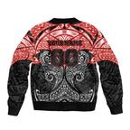 Personalized St. George Illawarra Dragons Sleeve Zip Bomber Jacket Polynesian Tribal Pattern Style