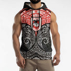 Personalized St. George Illawarra Dragons Sleeveless Hoodie Polynesian Tribal Pattern Style