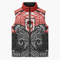 Personalized St. George Illawarra Dragons Sleeveless Puffer Jacket Polynesian Tribal Pattern Style