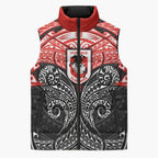 Personalized St. George Illawarra Dragons Sleeveless Puffer Jacket Polynesian Tribal Pattern Style